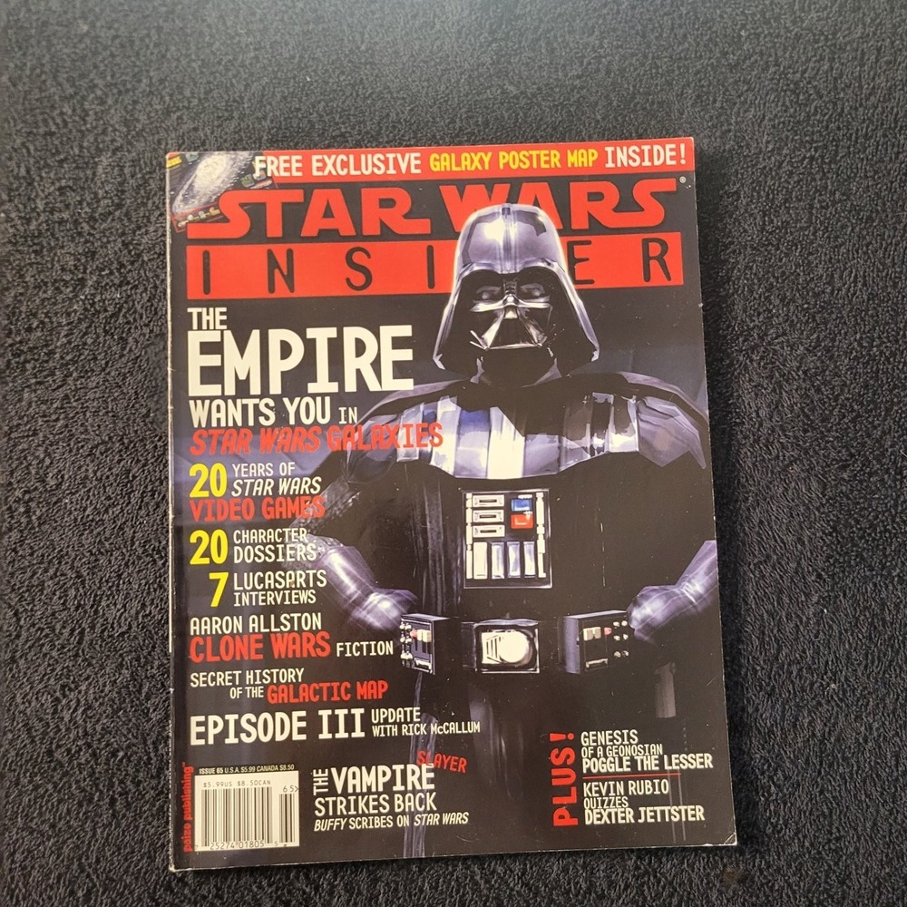 Star Wars Insider Magazine Issue 83 Darth Vader Galaxy Poster Map Fan Club Ed